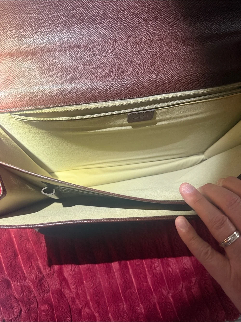 💼 Authentic Bally Men's Briefcase 💼 in Deep Brown with Gold Toned Hardware